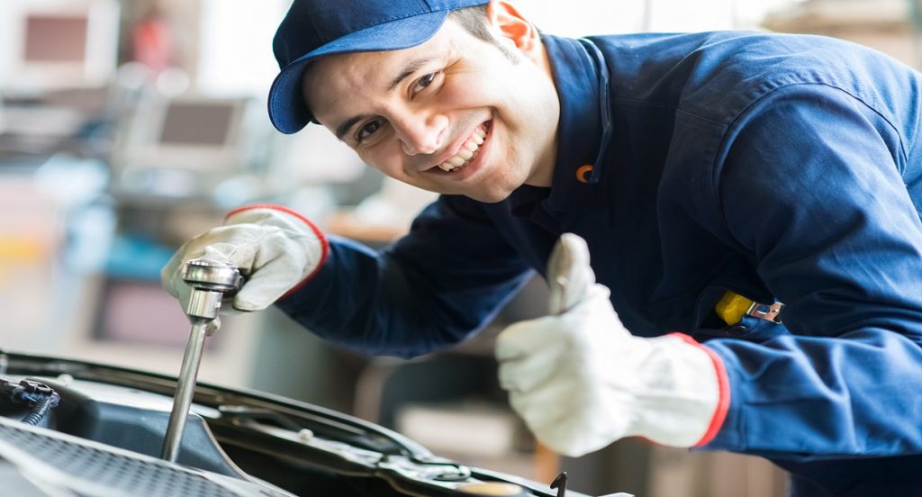 Mechanic repairing a car